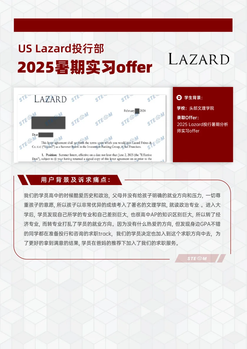 JPMorgan Lazard投行部 暑期实习 案例展示页