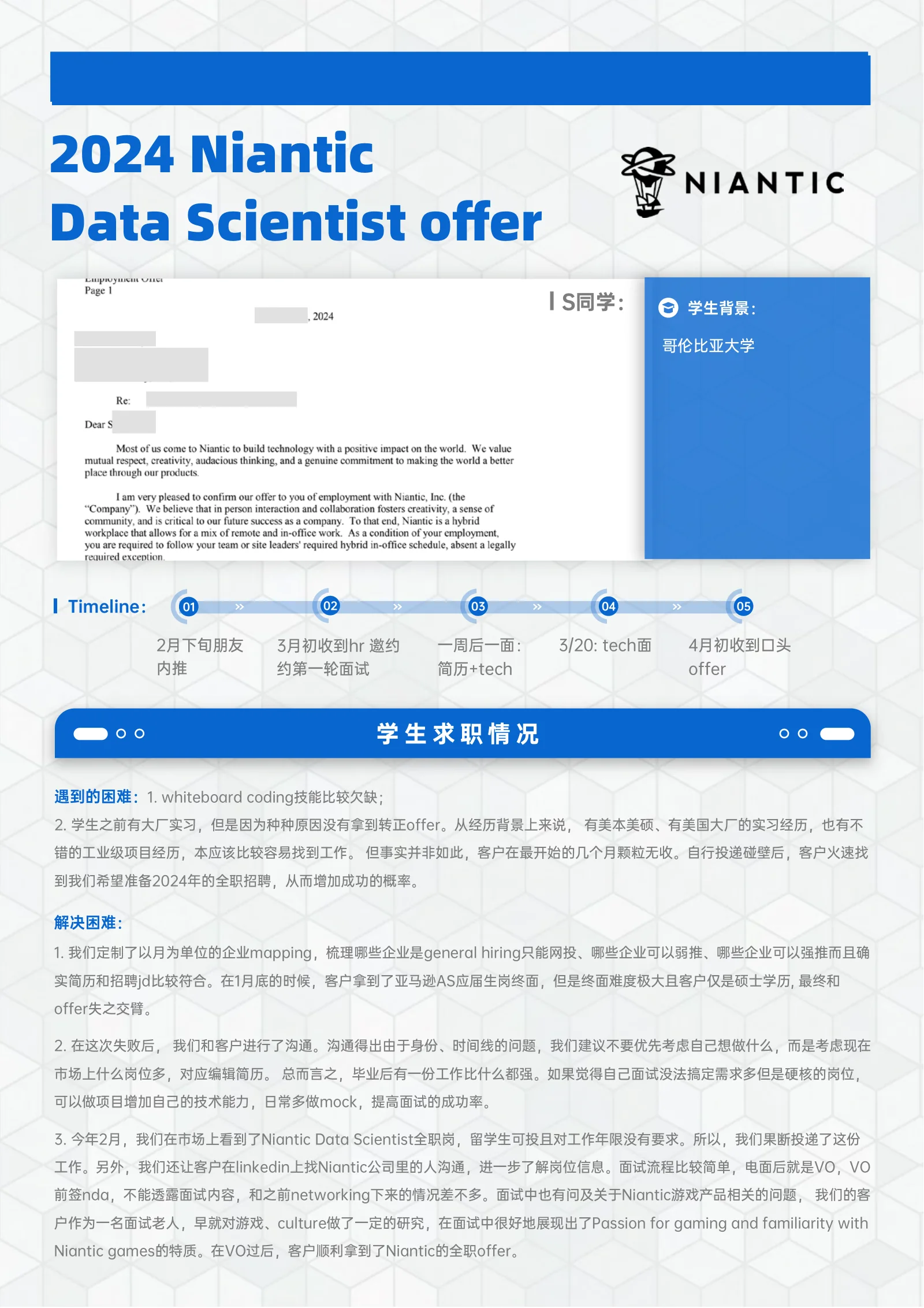 STEM 案例 S同学: Niantic Data Scientist 案例展示页