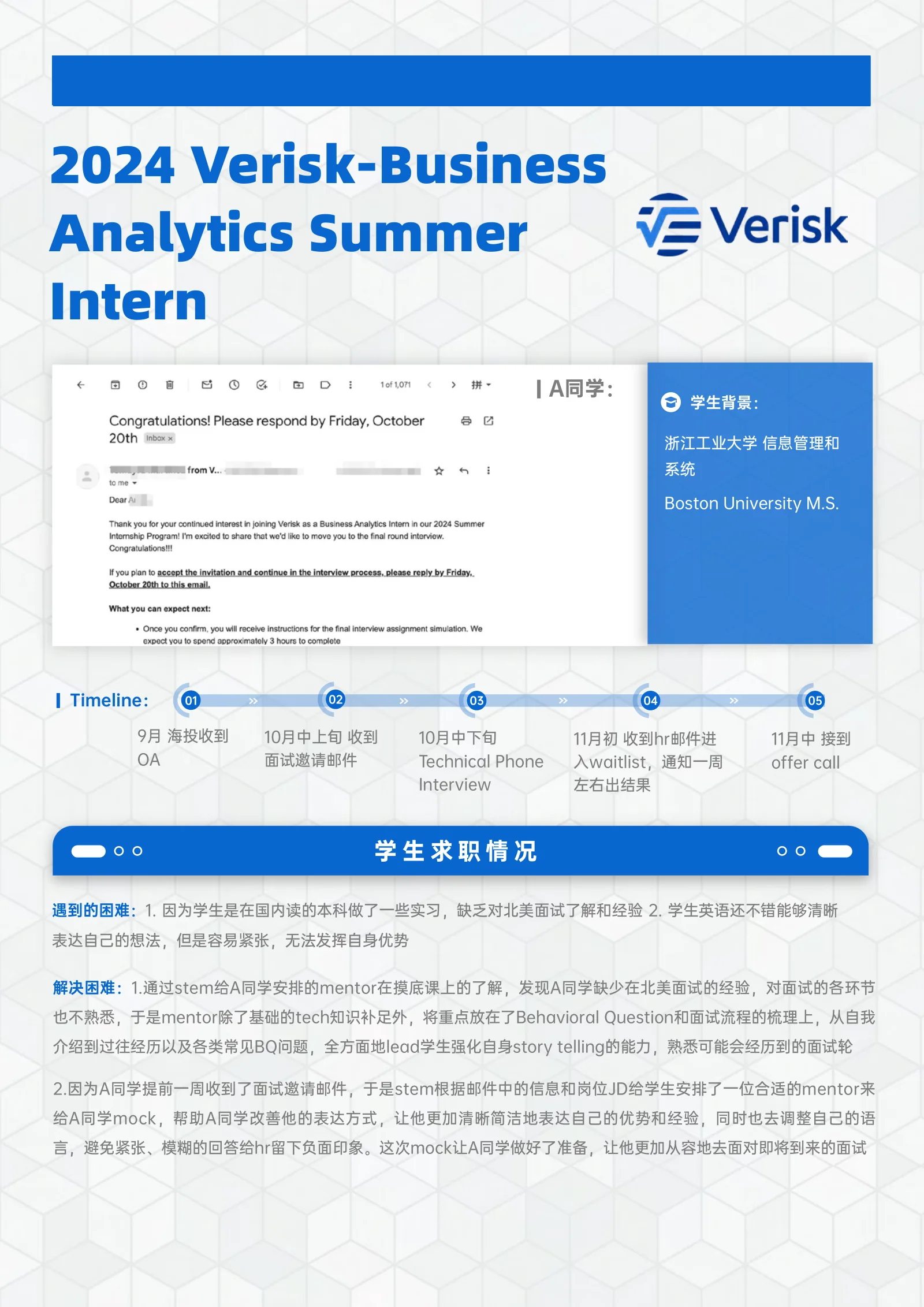 Verisk-Business Analytics Summer Intern 案例展示页