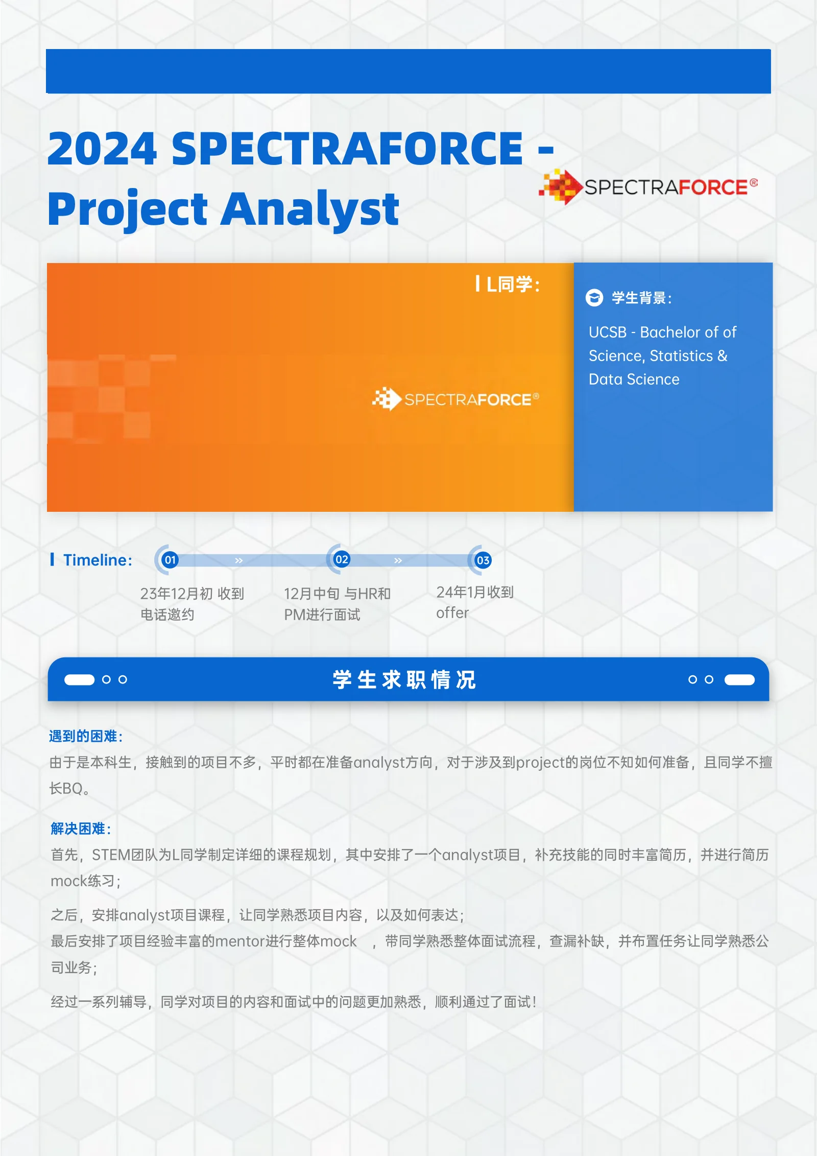 SPECTRAFORCE - Project Analyst 案例展示页