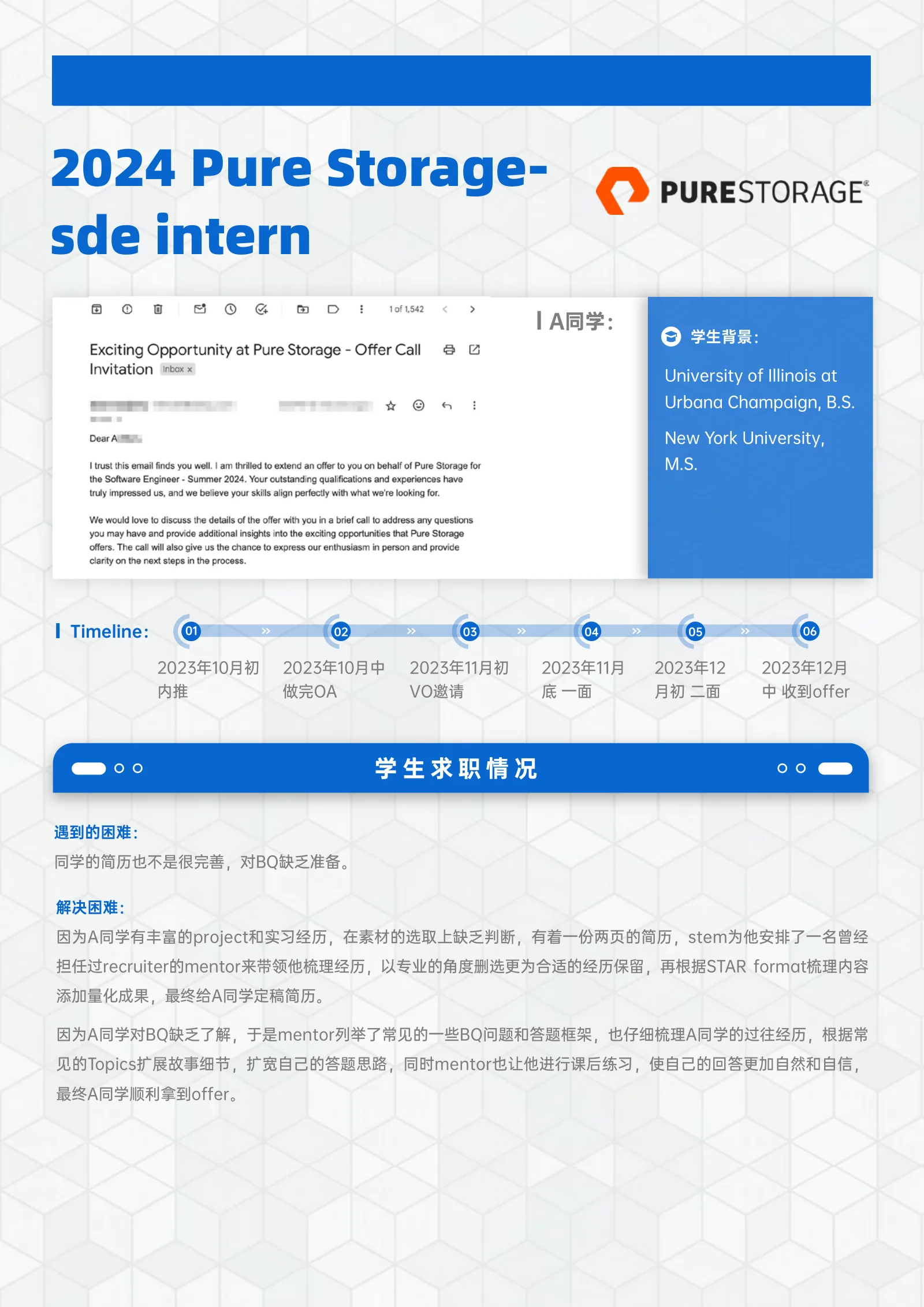 Pure Storage sde intern 案例展示页