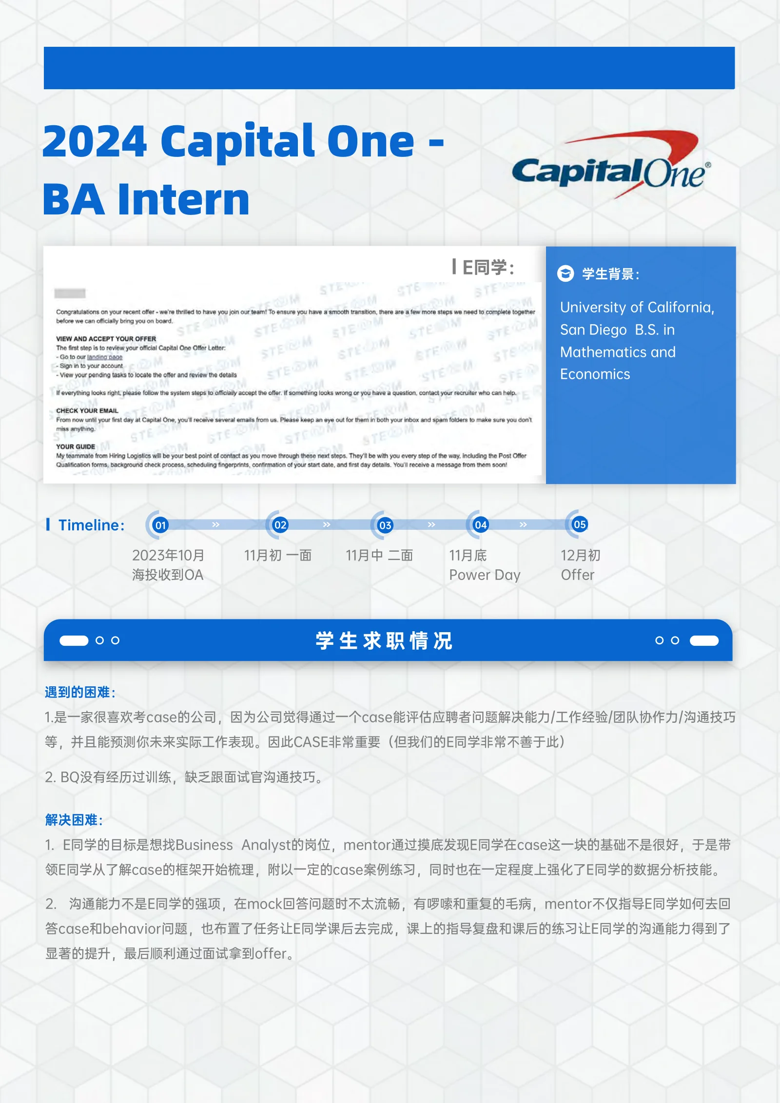 Capital One BA Intern 案例展示页