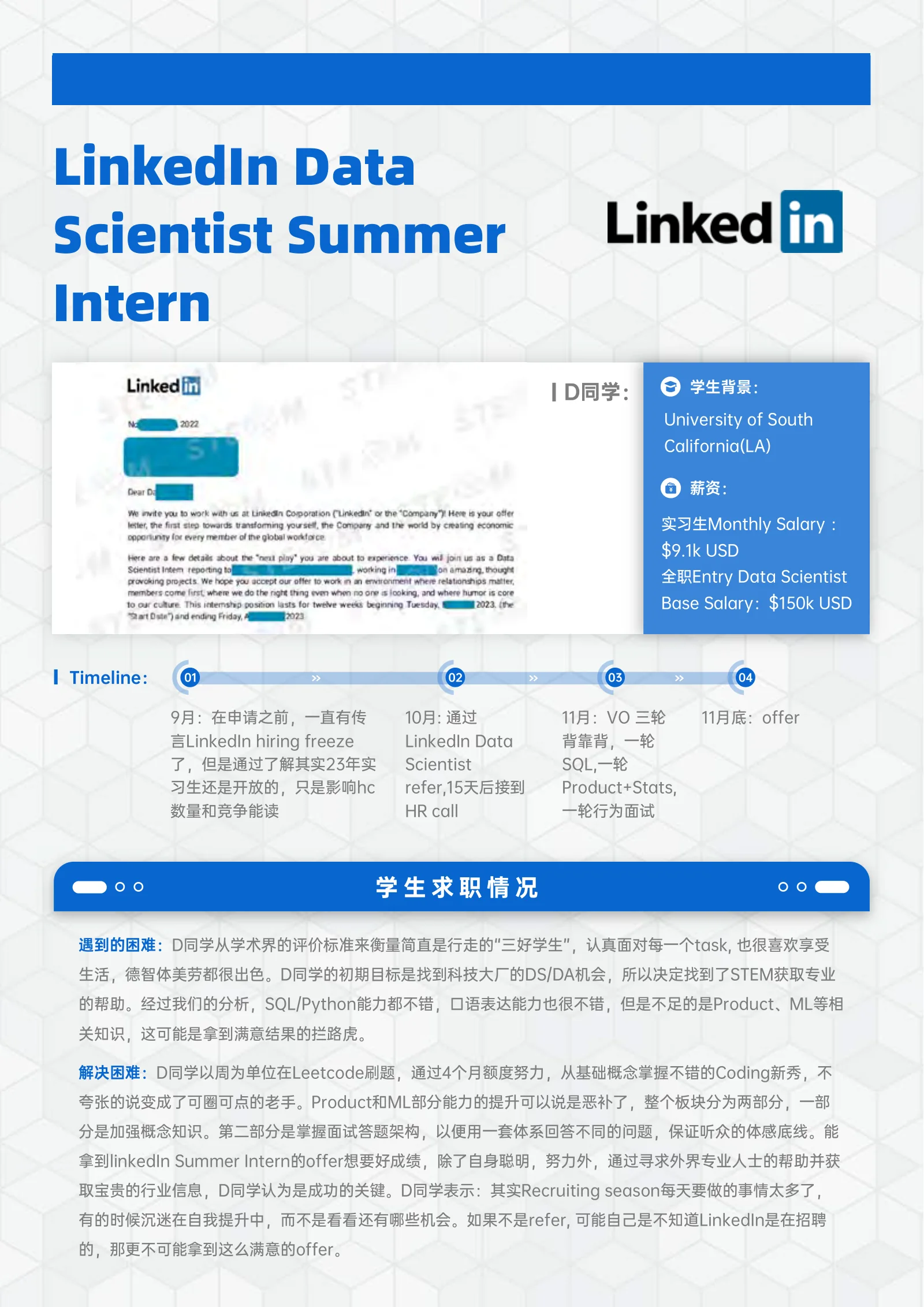 LinkedIn Data Scientist Summer Intern 案例展示页