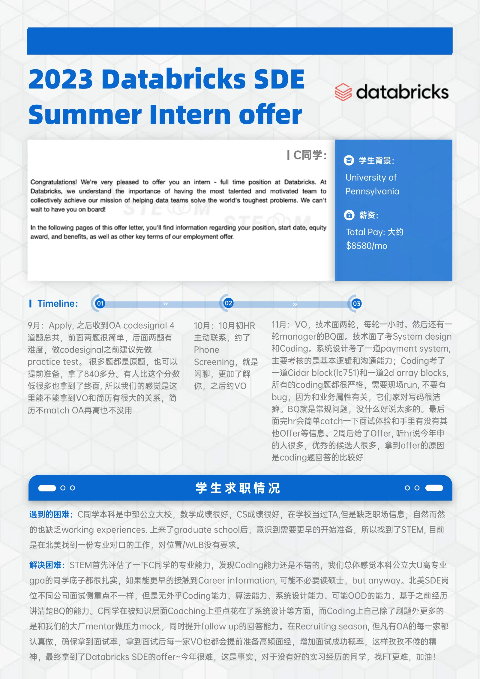 STEM 案例 Databricks SDE Summer Intern C同学: 案例展示页