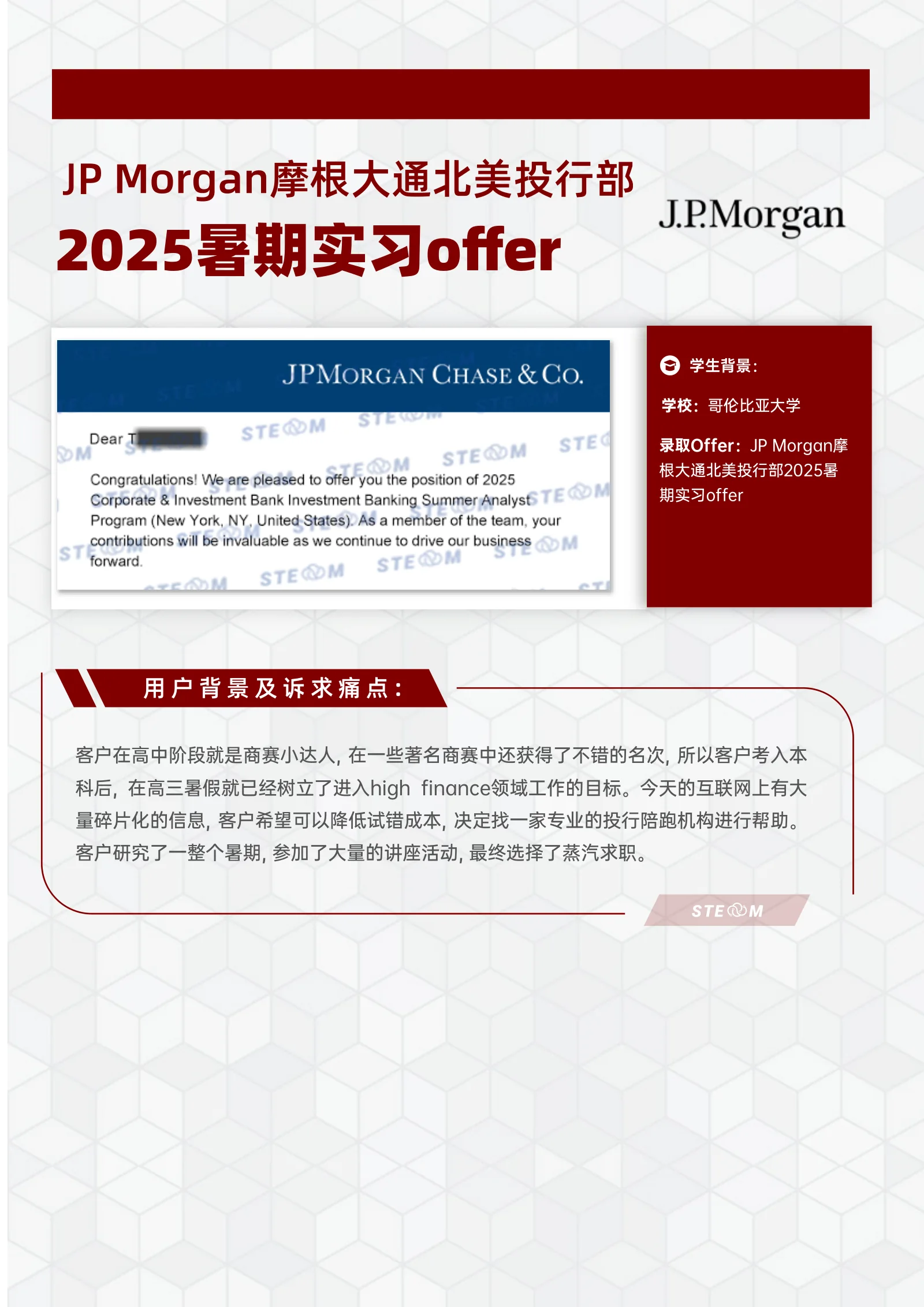 JPMorgan 暑期实习 案例展示页