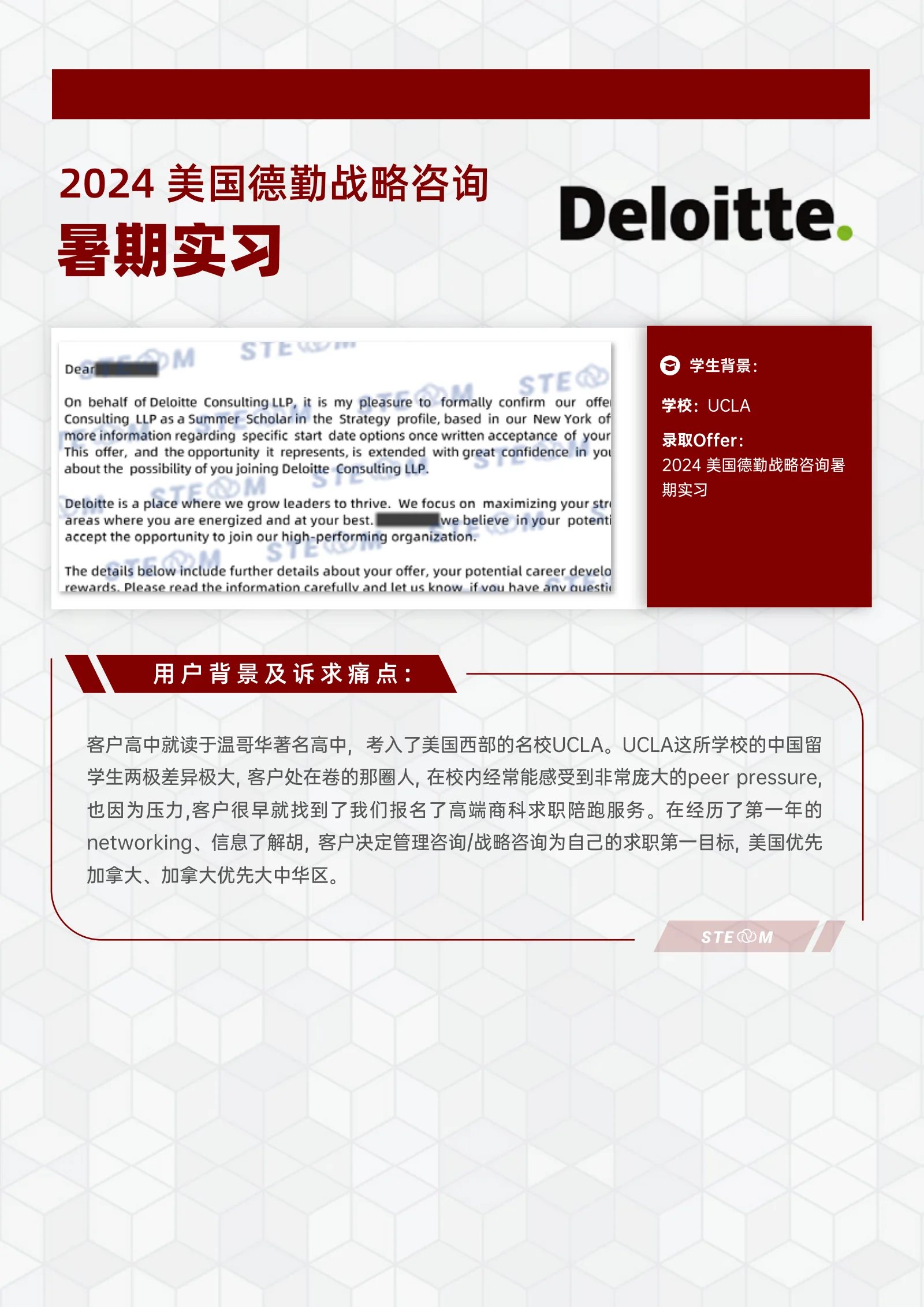 Deloitte 美国德勤战略咨询暑期实习 案例展示页