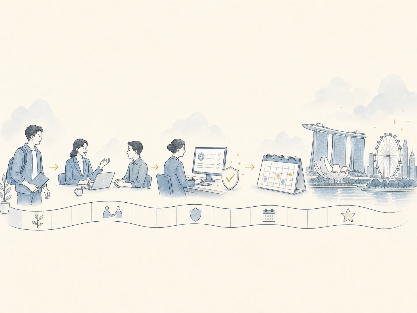 新加坡Training Employment Pass 2026:三个月实训怎么申请主题插画