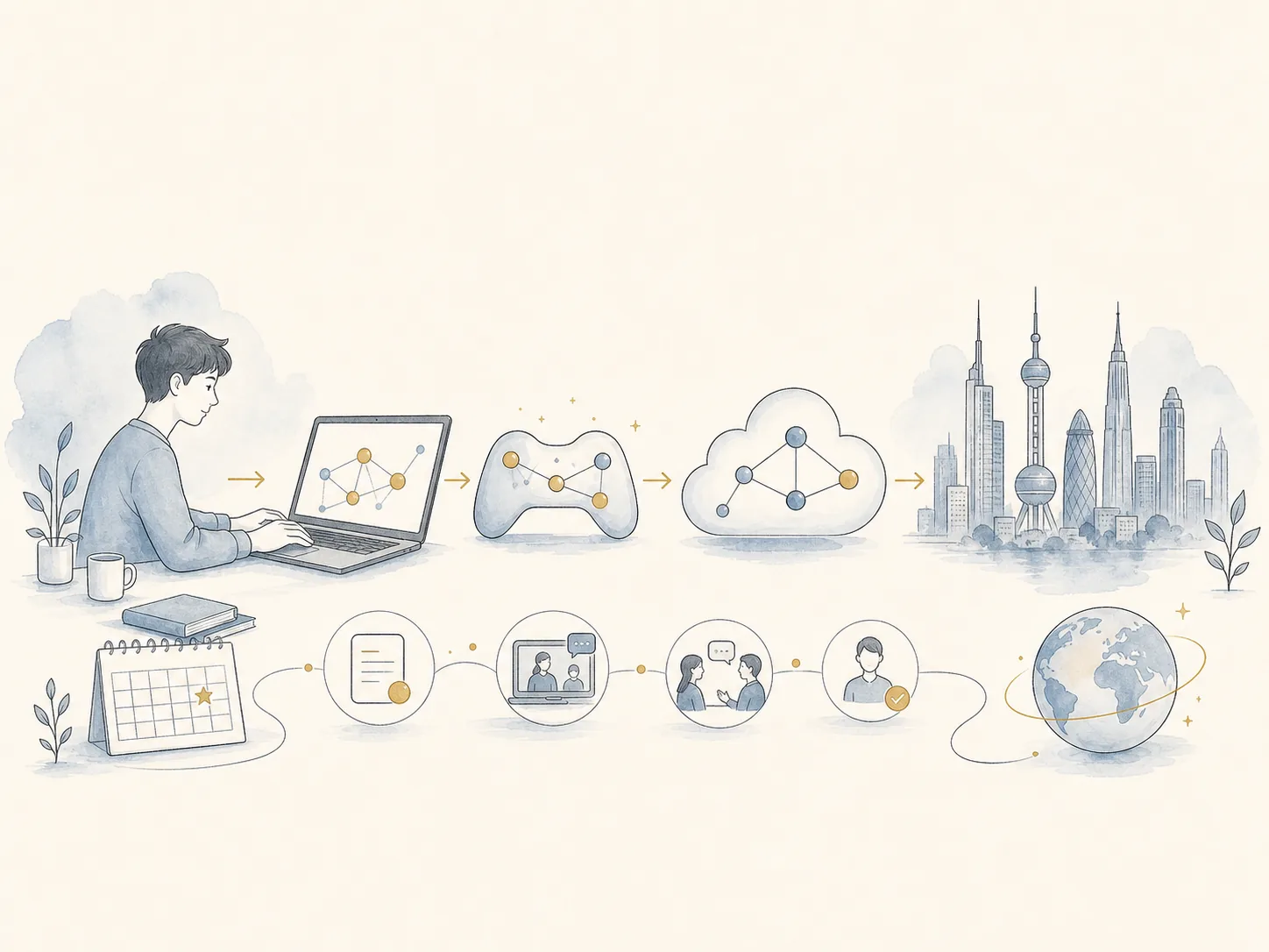 腾讯2027校招观察:技术、游戏与全球岗位怎么选主题插画